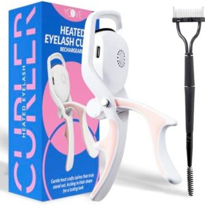 YOOVE Rechargeable Heated Eyelash Curler with 3 Temperature Modes and Built-in Comb