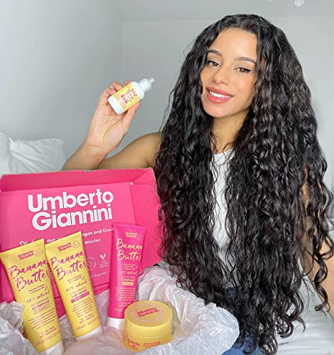 Umberto Giannini Coily Banana Butter Leave-in Conditioner 250ml Vegan for Curly Hair - Image 3