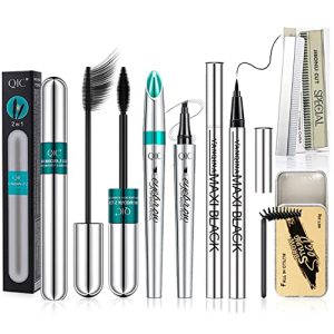 Vibely Waterproof 5x Volume Mascara and Eyebrow Kit, 5-Piece Set for All-Day Wear