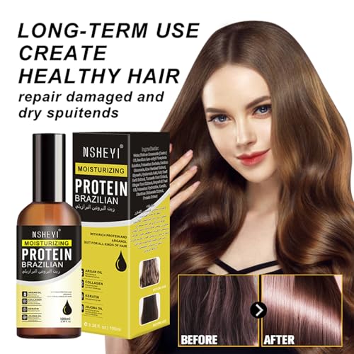 Tangsion 100ML Keratin Hair Oil Serum for Dry and Frizzy Hair Treatment - Image 6