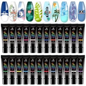 Biutee 24-Color Nail Stamping Gel Set, 5ML Each, UV/LED Compatible