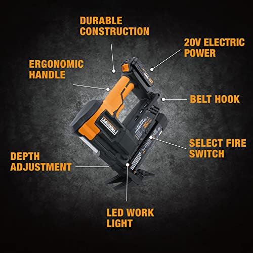 Freeman 20V Cordless 4-in-1 Flooring Nailer Stapler Kit, Includes Battery and Charger - Image 8