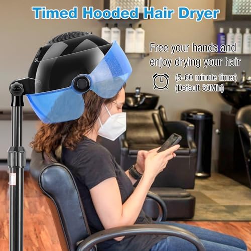 Professional Ionic Hooded Hair Dryer with Timer, HF-1127, 1800W Capacity - Image 7