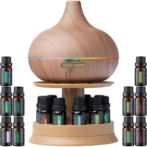 300ml Ultrasonic Diffuser with Stand and 10 Essential Oils Set for Home Use