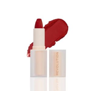 Revolution Beauty Lip Allure Satin Lipstick, CEO Brick Red, 0.11 Oz