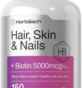 Horbäach Hair Skin Nails Vitamins 150 Caplets, Biotin & Collagen