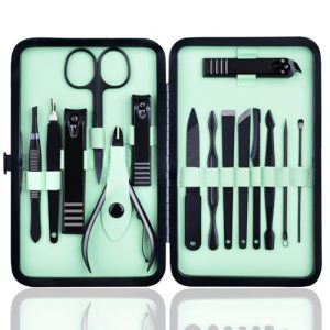 15-Piece Stainless Steel Manicure Set ? Portable Grooming Kit