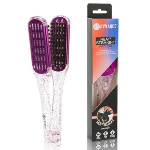 Boar Bristle Ceramic Double-Sided Hair Brush and Straightener