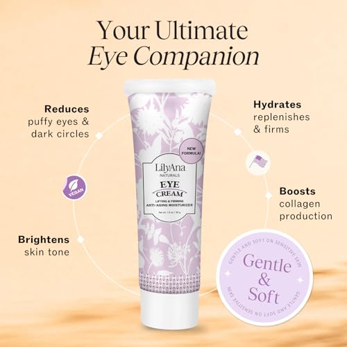 LilyAna Naturals Eye Cream 1.0 oz for Dark Circles Puffiness and Anti-Aging - Image 3