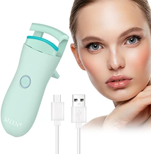 Mlen Mini Heated Eyelash Curler with USB Rechargeable Battery and 2 Temperature Modes