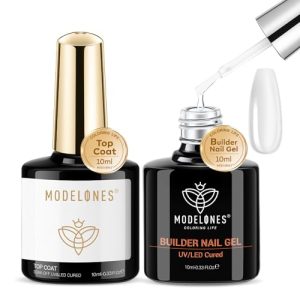 Modelones 10ml Acid-Free Builder Nail Gel and Top Coat for Healthy Nails