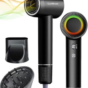 High-Speed Ionic Hair Dryer, 150,000 RPM Motor, Compact Travel Size, Lightweight