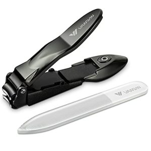 Stainless Steel Nail Clippers with Catcher and Glass File for Easy Grooming