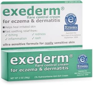 Exederm Eczema and Dermatitis Flare Control Cream, 2oz for Sensitive Skin