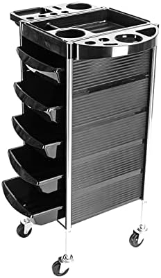 Omysalon Rolling Salon Trolley Cart with 5 Drawers