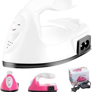 Rechargeable Mini Iron for Thick Hair with Lay Flat Design in White Color
