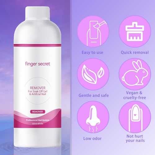 Professional Gel Nail Polish Remover Kit 4 Fl Oz for Easy Nail Art Removal - Image 8