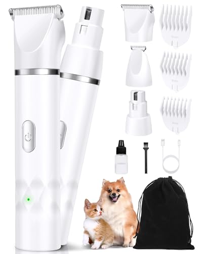 3-in-1 Small Dog Grooming Kit with Rechargeable Clippers and Trimmer for Easy Grooming