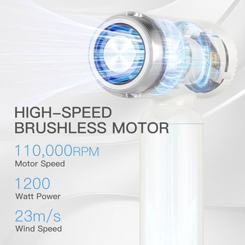 Compact Super Mini Ionic Travel Hair Dryer with Diffuser, Lightweight and Portable Design - Image 4