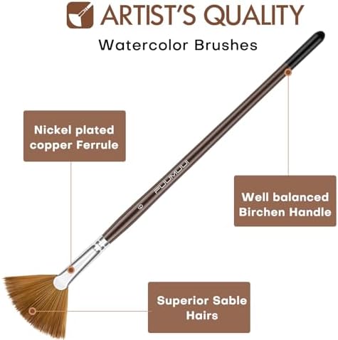 7Pcs Professional Kolinsky Sable Watercolor Brush Set - Image 6