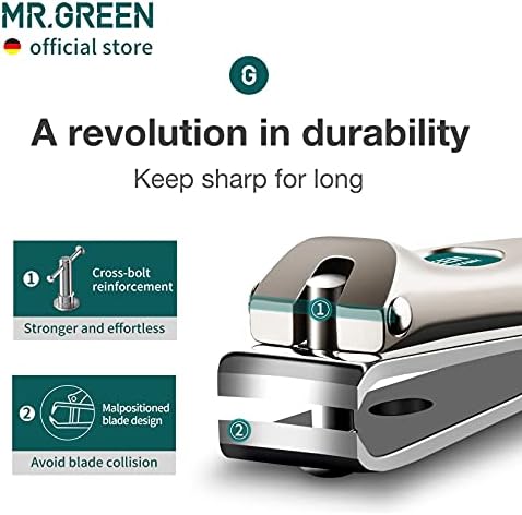 MR.GREEN Medium Red Stainless Steel Nail Clipper Set for Easy Grooming and Care - Image 3