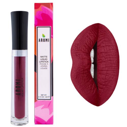 Aromi Burgundy Liquid Lipstick, Vegan and Waterproof, 0.2 oz for All-Day Wear - Image 5