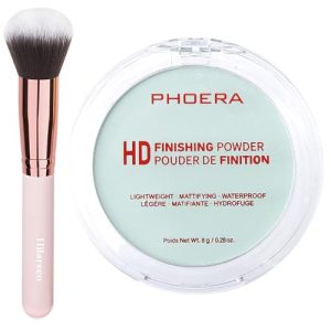 PHOERA Mint Green Pressed Face Powder, 0.28 Oz, Oil Control