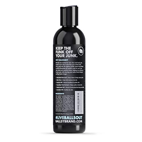 Ballsy Charcoal Body Wash for Men with Holiday Scent, 8 oz Bottle - Image 2