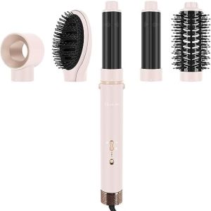 IG INGLAM MegaAIR 5-in-1 Hot Air Brush in Pink for Versatile Styling