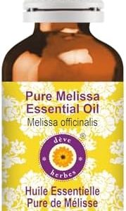 Deve Herbes Pure Melissa Essential Oil 10ml Bottle, Steam Distilled, Aromatherapy Use