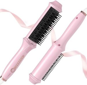 NOVUS Ionic Hair Straightener Brush with 4 Temperature Settings and 30 Seconds Heat-Up Time