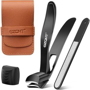 Stylish Nail and Toenail Clippers Set for Men with Catcher, Durable Stainless Steel