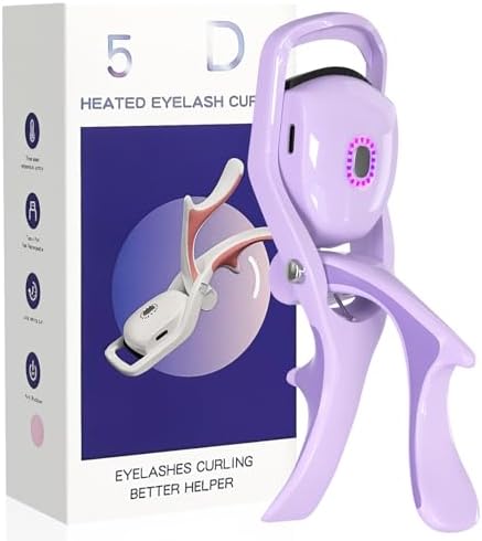 Electric Heated Eyelash Curler in Purple with 3 Adjustable Heat Modes for Easy Use