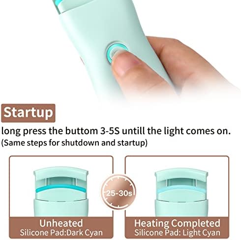 Mlen Mini Heated Eyelash Curler with USB Rechargeable Battery and 2 Temperature Modes - Image 3