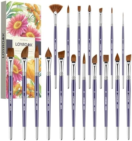 18pcs Soft Sable Watercolor Brush Set ? K870 Dark Blue