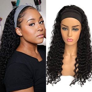 24-Inch Deep Wave Glueless Headband Wig for Black Women - Comfortable and Stylish