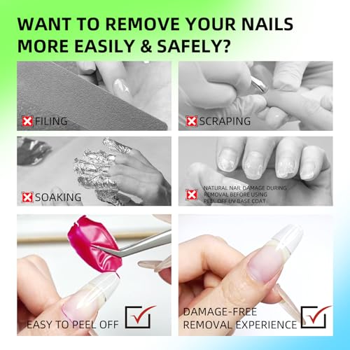 Clear Peel Off Base Coat Gel 15ml Easy Application for Beginners - Image 2