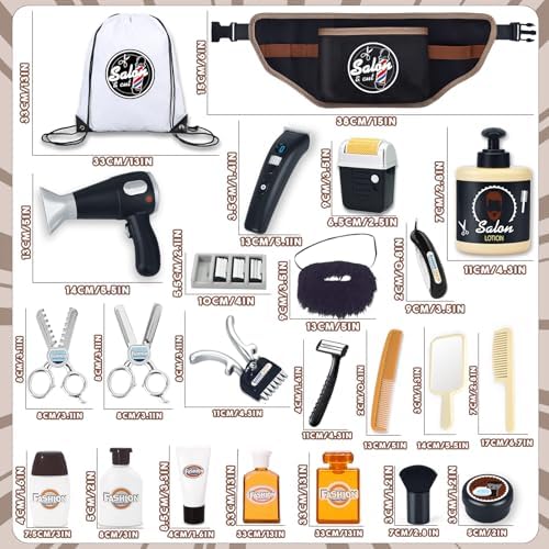 Kids Hair Salon Toy Set with 23 Pieces, Pretend Play Kit for Ages 3-5 - Image 7