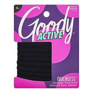 Goody Ouchless Seamless Hair Ties, 8 Count, Black, Soft and Gentle Hold