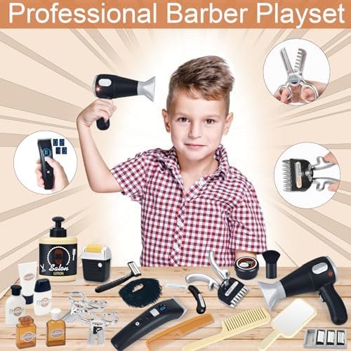 Kids Hair Salon Toy Set with 23 Pieces, Pretend Play Kit for Ages 3-5 - Image 3