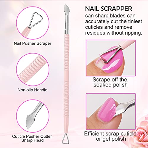 Makartt 3 PCS Pink Cuticle Trimmer and Pusher Set for Nail Care - Image 4