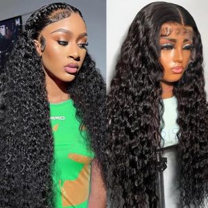 26-Inch 100% Human Hair Deep Wave Lace Front Wig with 180% Density