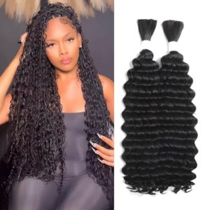 Boho Braids Human Hair 2 Bundles 160g Deep Wave 24-Inch Extensions