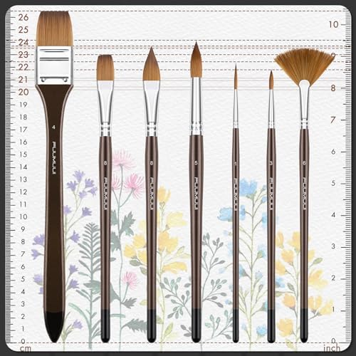 7Pcs Professional Kolinsky Sable Watercolor Brush Set - Image 5