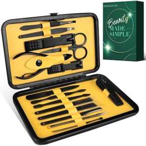 15-Piece Manicure Pedicure Kit with Travel Case for All Nail Care Needs