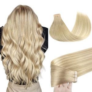 Natural Blonde Balayage Tape-in Hair Extensions, 18 Inches, 50 Grams, 20 Pieces