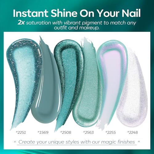 Modelones 6-Color Hema Free Cat Eye Gel Nail Polish Set, 10ml Each - Image 2