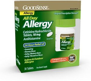 GoodSense Allergy Relief Cetirizine Hydrochloride 10 mg Tablets, 30 Count Fast Acting