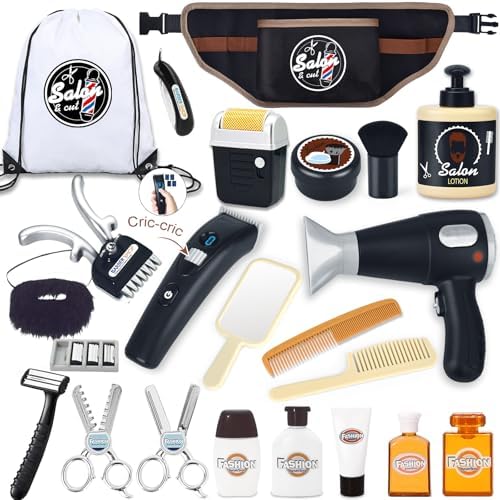 Kids Hair Salon Toy Set with 23 Pieces, Pretend Play Kit for Ages 3-5