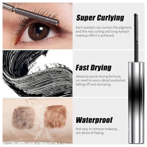 Vivavogue 2PCS Black Waterproof Iron Wand Mascara Set for Long-Lasting Wear - Image 2